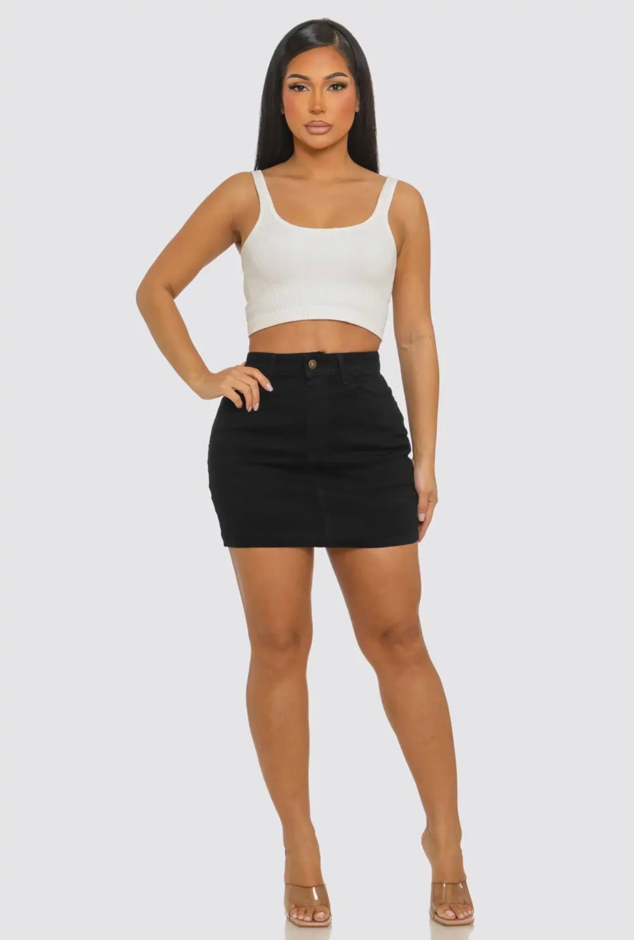 L.A Black Denim Skirt