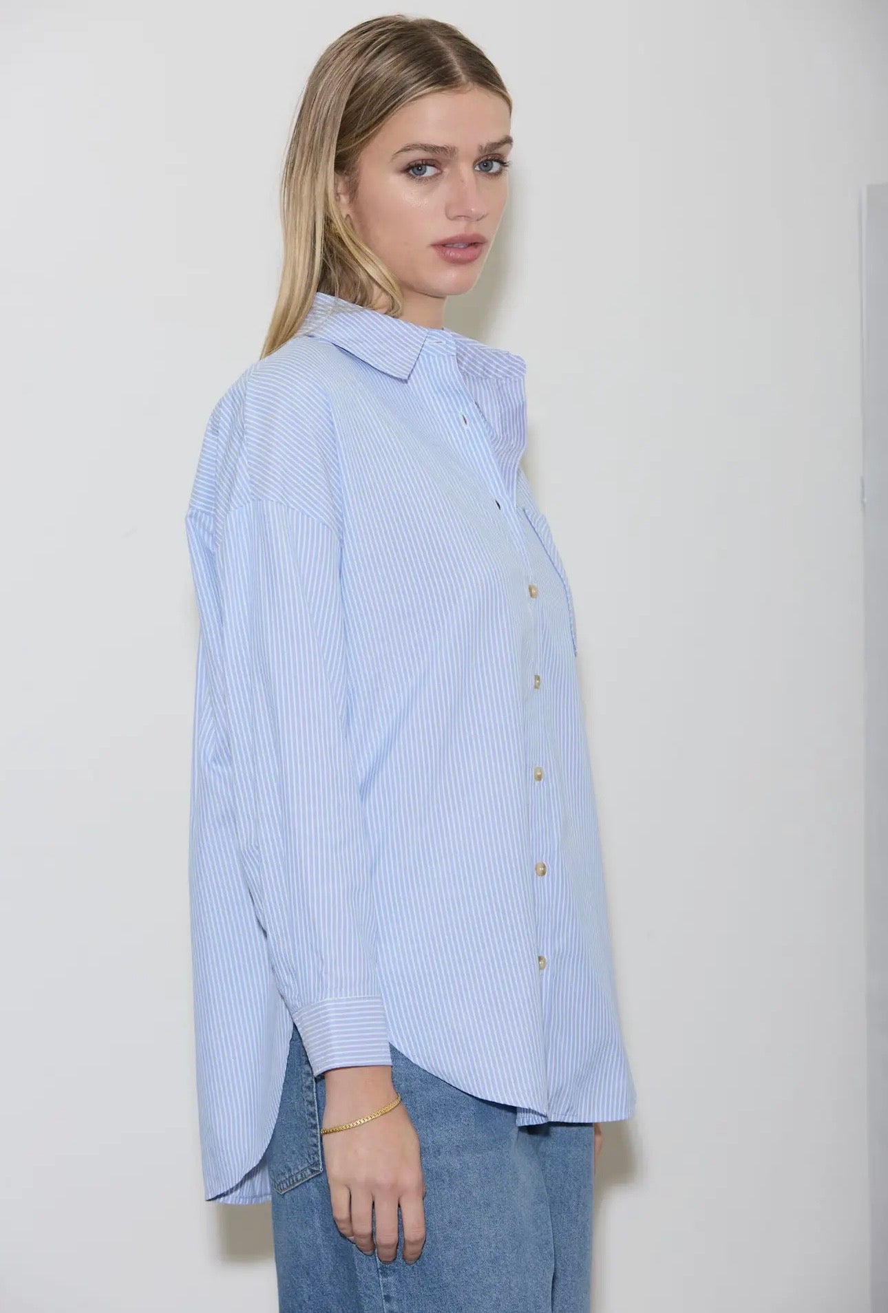 Blue striped blouse