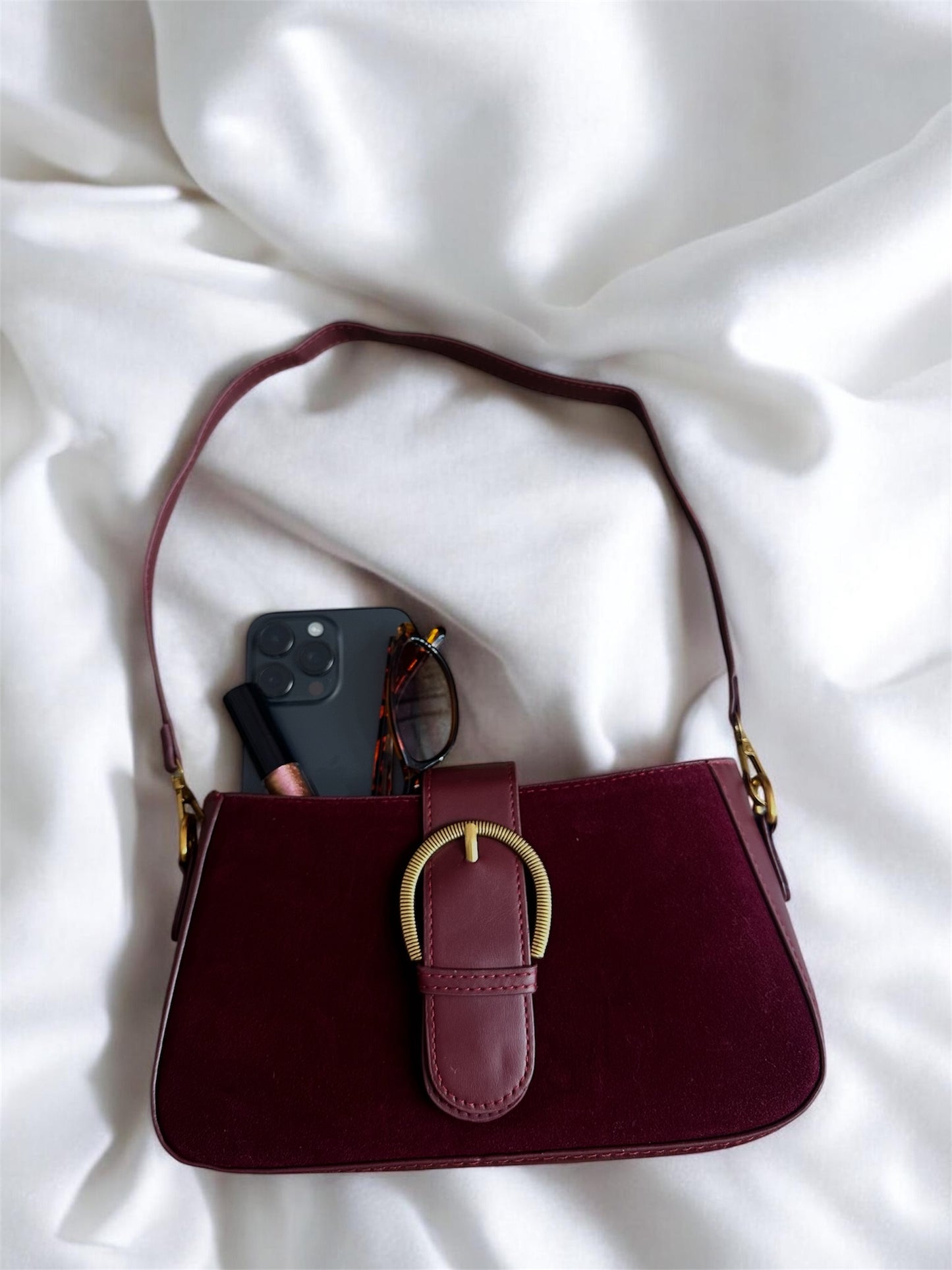 Marron Rustic Shoulder Purse