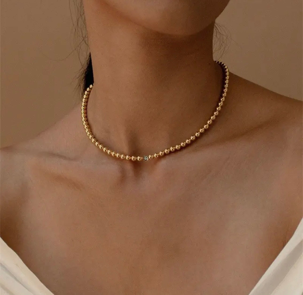 Gold Beaded Necklace