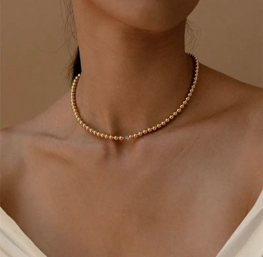 Gold Beaded Necklace