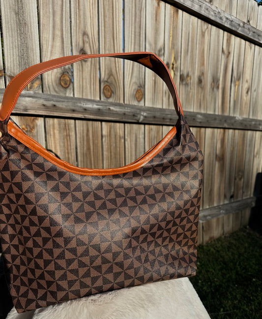 Triangular brown purse