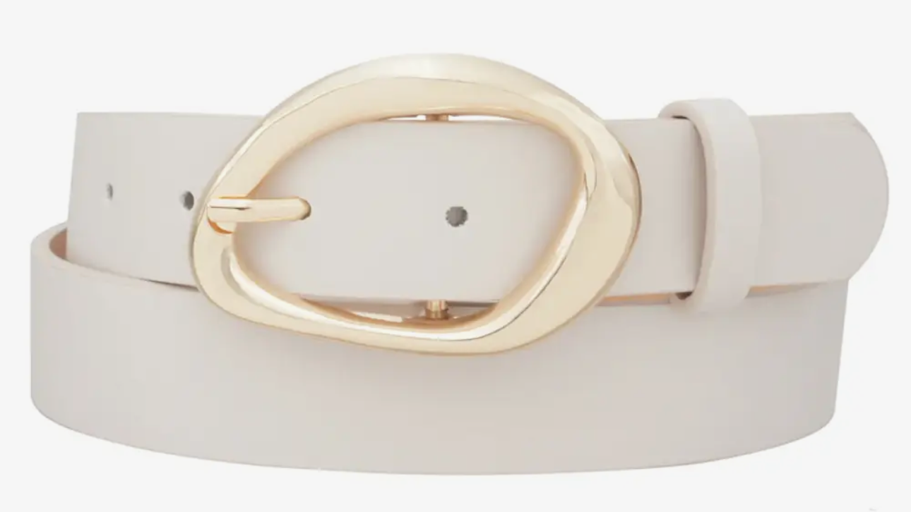 Cream oval Belt