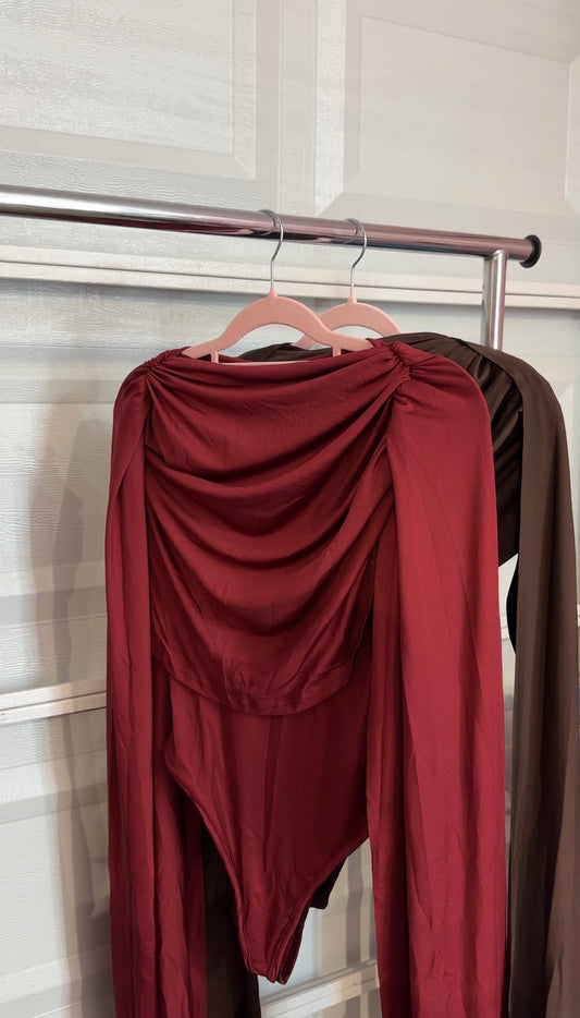 Burgundy Drape Blouse