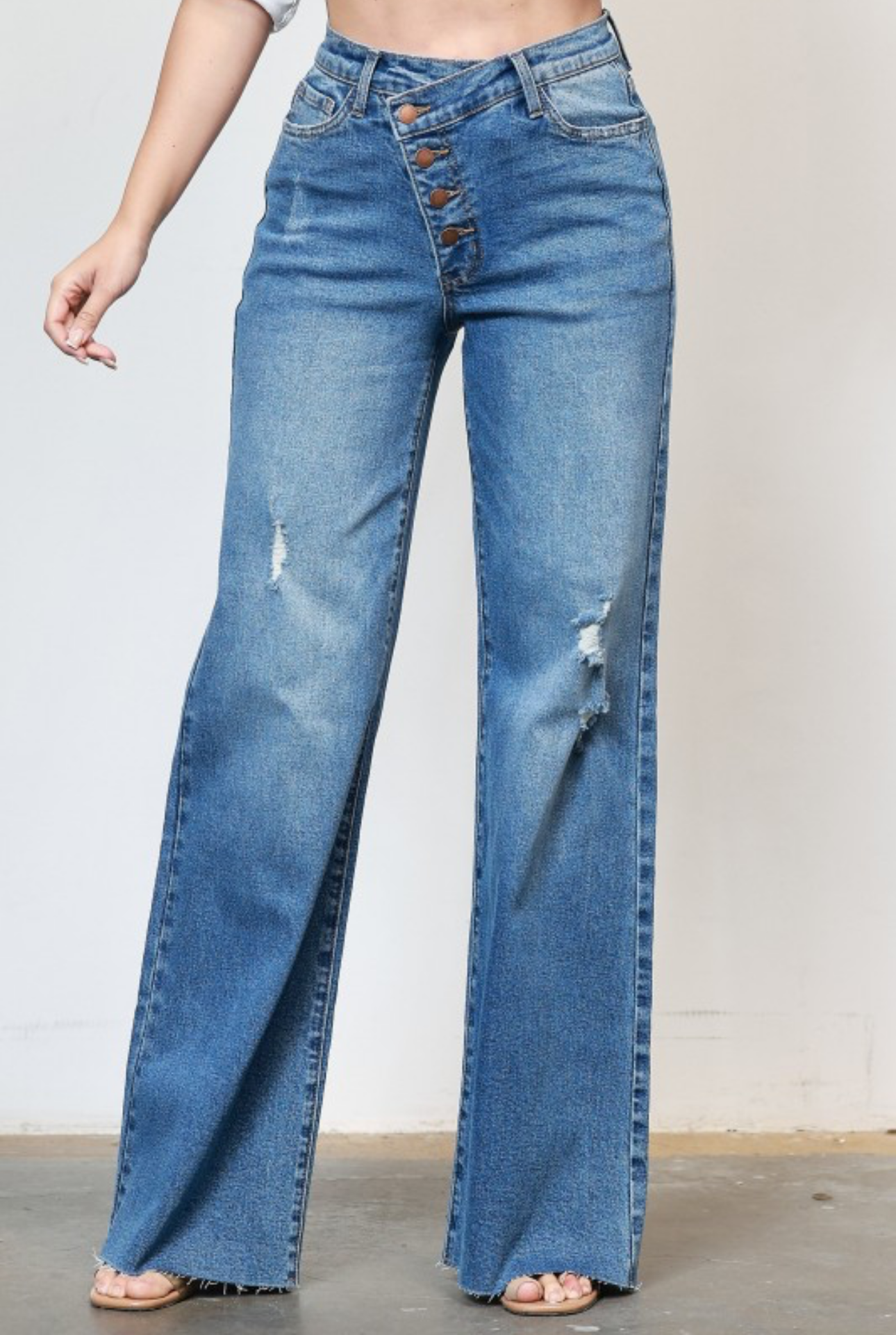 Criss cross High Waisted Jeans